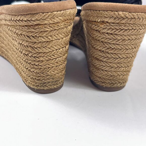 Clarks Lafley Rosen Sandals Womens 8.5 Navy Wedge Slingback Espadrille Cushion - Picture 10 of 11